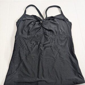 Athleta Swim Top Tankini 38B/C Twist Front black